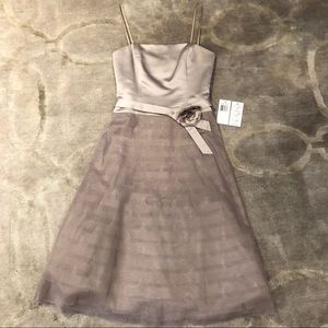 BCBG MaxAzria Beige Midi Cocktail Dress